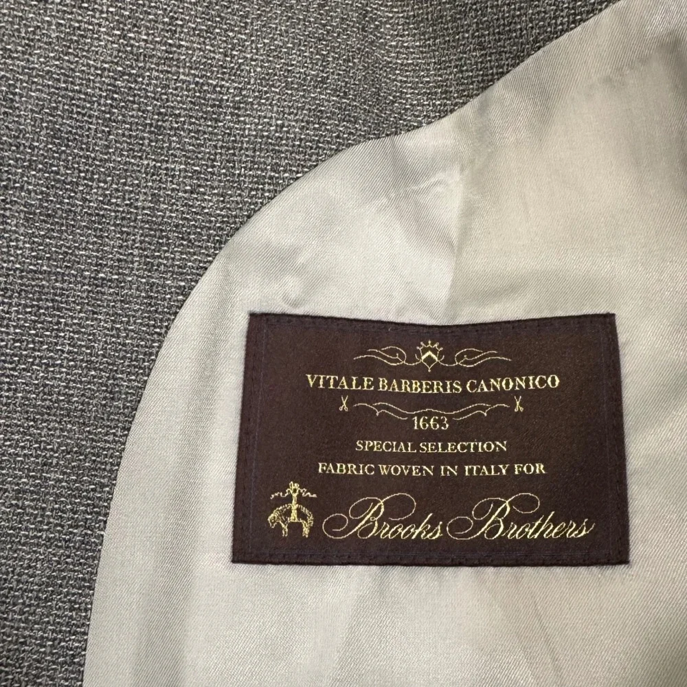 Brooks Brothers Vitale Barberis Canonico Gray Wool Blazer Sport Coat‎ 38R New